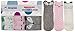 Tiny Captain Baby Girl Knee High Socks 8-24 Months Long Thick Baby Toddler Gripper Non-Slip (Pink, White, Grey, Small)
