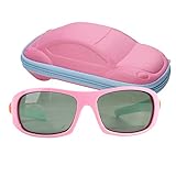 Polarized Sports Sunglasses for Kids Age 3-10, Soft Rubber, with Sunglasses Case