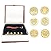 Wax Seal Stamp Set, Uiuix 6 Pieces Sealing Wax Stamp Kit Copper Seals with 1 Wooden Hilt, Great for Cards Envelopes, Invitations, Wine Packages