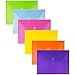 JAM PAPER Plastic Envelopes with Hook & Loop Closure - Letter Booklet - 9 3/4 x 13 - Assorted Colors - 6/Pack