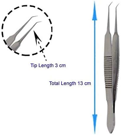 Medsor Impex Hair Transplant Stainless Steel Forceps Angled 13 Cm/5Â€³