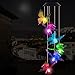Solar Butterfly Wind Chimes Outdoor- Waterproof Solar Powered LED Changing Light Color 6 Green Butterflies Mobile Romantic Wind-bell For Home, Party, Festival, Night Garden Decoration(blackboard)