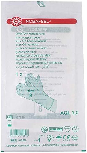 1 Pair Surgical Gloves Latex Powder Free Sterile Packed - 8,0