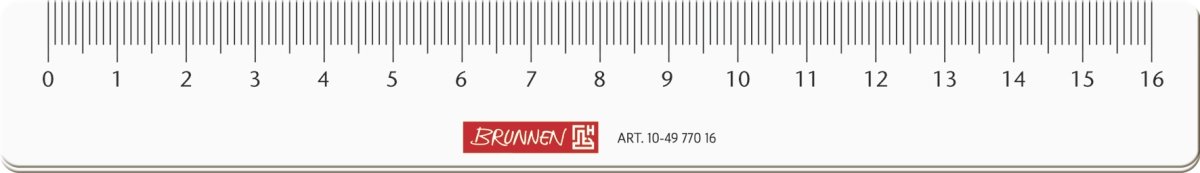 Brunnen 104977016 Ruler for School and Office 16 cm Transparent