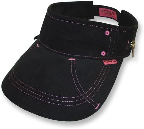 Hothead Wide Brim Sun Visor Hat in Black Corduroy