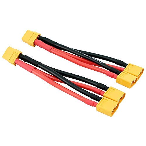 ICQUANZX XT60 Parallel Battery Connector Cable Dual Extension Y Splitter,XT60 Parallel Battery Connector Cable for RC Multicopter Quadcopter