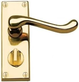 Frelan HardwareVictorian Scroll Brass Privacy Door Handles JV11PRPB