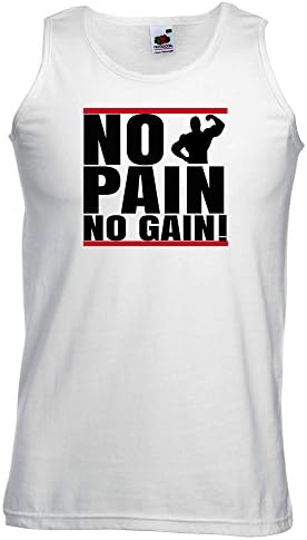 Mens Funny Tank Top Vests-No Pain No Gain Gym Excercise T-Shirts-funny gifts