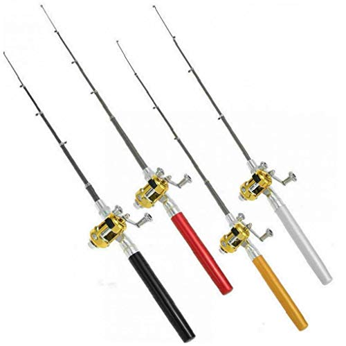 linjunddd 1pc Pen Angelrute Minitasche Angelrute Tragbares Teleskop Taschen Angeln Stippzubehör (rot) Convenient Fischen… – Bild 6