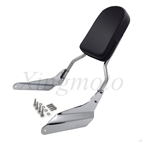NBX- Chrome Skull Backrest Sissy Bar with Leather Pad For Honda Magna 750 VF750/250 VF250