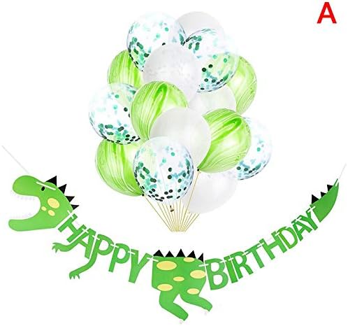 Streamers Confetti - 1set Happy Birthday Banners Baby Shower Party Decoration Kids Event Dinosaur Favors Latex Balloons - Streamers Banners Streamers Confetti Balloon Gold Letter Blue Ta