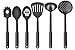 Kitchen Cookware Nonstick Pots and Pans Set, 15 Piece (Utensils and Glass Lids Included) Durable Professional Grade Aluminum Kitchenware, Oven safe, Black by Chef's Star