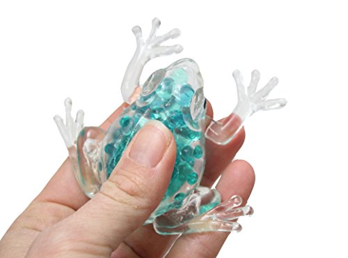 Small Cute Frog Water Bead Filled Squeeze Stress Ball - Squishy Toy - Sensory Fidget (Teal) - Thumbnail 2