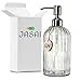 JASAI 18 Oz Clear Glass Soap Dispenser with Rust Proof Stainless Steel Pump, Refillable Liquid Hand Soap Dispenser for Bathroom, Premium Kitchen Soap Dispenser and Bathroom Accessories