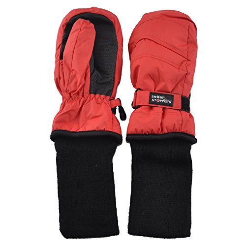 SnowStoppers Kid's Waterproof Stay On Winter Nylon Mittens Small / 1-3 Years Red