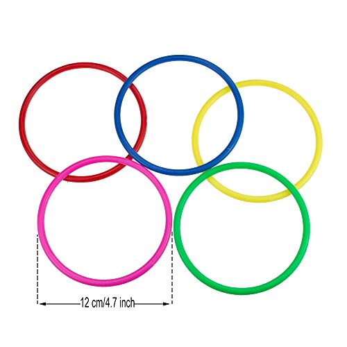 PRALB 18 PCS Plastic Toss Rings Multicolor Toss Rings Random Color Toss Rings for Speed and Agility Practice Games, Carnival, Garden, Backyard, Outdoor Games