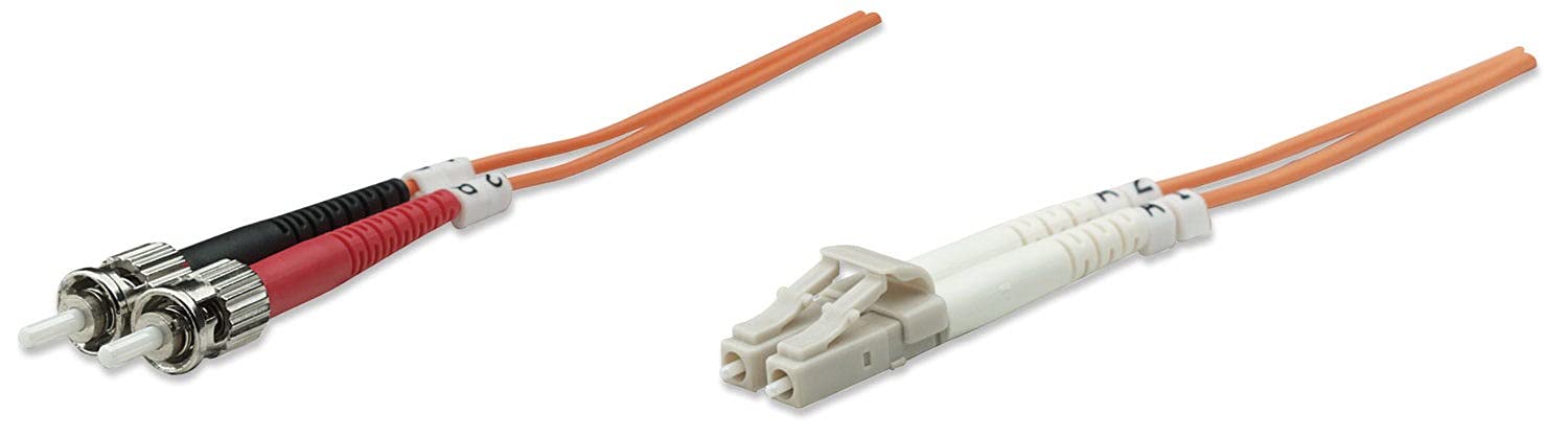 Fibre Optic Patch Cable, Duplex, Multimode, LC/ST, 50/125 µm, OM2, 10 m, LSZH, Orange, Lifetime Warranty — image 1