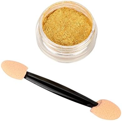 Leoy88 2g/ Box Shinning Nail Mirror Glitter Powder, Metallic Nail DIY Chrome Manicure Pigment (Gold)