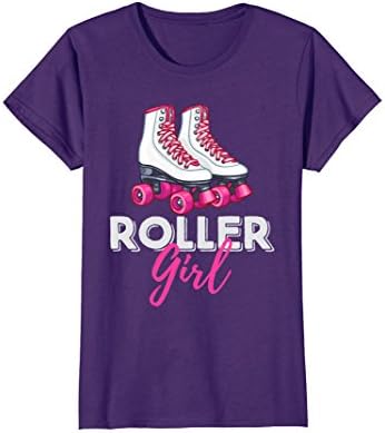 Womens Roller Girl Roller Skates Ice Skating Holidays Novelty Shirt Large Purple