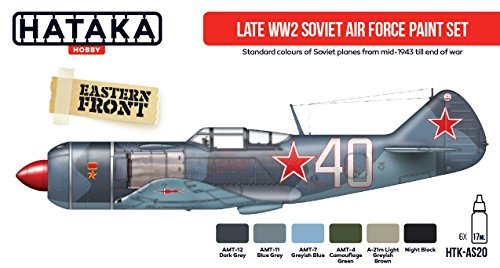 Hataka Hobby HHTK-AS20 Late WWII Russian Soviet Air Force Paint Set Acrylic 6 Colors 17ml Bottles Model Kit Plastic Figures Toy Soldiers by Hataka Hobby