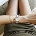 MAMONA Women's Watch Bracelet Gift Set Crystal Accented Ceramic/Stainless Steel L68008GT (Rose Gold)