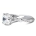 BERRICLE Rhodium Plated Sterling Silver Cubic Zirconia CZ Solitaire Promise Engagement Ring