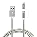[Apple MFi Certified] 2 in 1 Dual Lightning USB Cable 3ft 1 M , HUNDA Nylon Braided USB Connector for Any Android and Apple Devices such as iPhone, iPad, Samsung, HTC, Nexus,Sony and more (Gray)