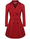 Meaneor Women's Plus Size Long Sleeve Lapel Collar Double-Breasted Trench Coat (L-4XL)