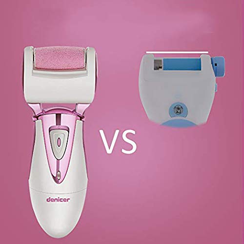 Denicer Pedicure Foot File Professional Electric Callus Remover Wet and Dry Use Feet Care Tool, 3 extra Grinding Heads, USB cable, No Charger (Rose Gold). ...
