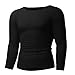 MODCHOK Men's T-Shirts Long Sleeve Tee Crewneck Sweatshirt Conton Lightweight Top Black L