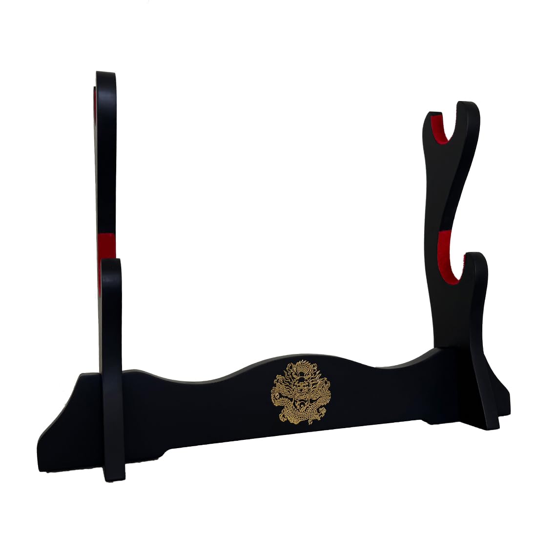 Z-fiber Sword Holder Japanese Velvet Padded Katana Stand Samurai Display Rack Support All Sword ragon Pattern 2 Tier