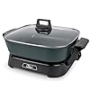 Uten Multi Function Electric Cooker Pan with Glass Lid , Integrated Kitchen Pot , Electric Hot Pot , Electric Barbecue Grill ,  Adjustable Temperature Control , Cool Touch Handles & Non-Stick