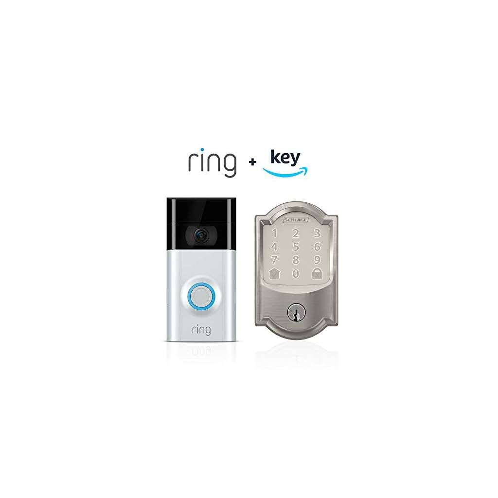Ring Video Doorbell 2 + Schlage Encode Smart WiFi Deadbolt, Works with