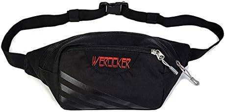 Werocker Outdoor Solid black Water Resistance Fanny Pack for Running, Hiking