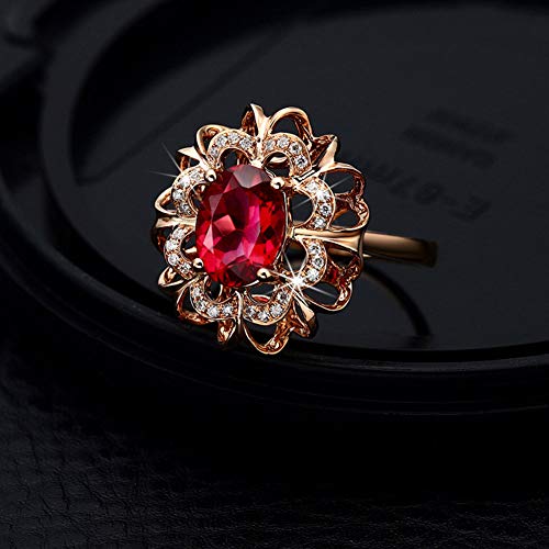 DesirePath Ladies Luxurious Charming Gemstone Diamond Anniversary Promise Wedding Band Engagement Ring Rose Gold