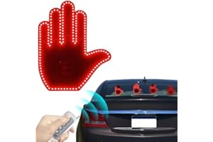 VCJTA Glogesture LED Lights Finger Flicker with Remote Control,Road Rage Hand Gesture Sign Finger Lights for Car Back Window, Fun Truck Car Gadgets,Cool Stuff for Man and Women,Red Light (C)