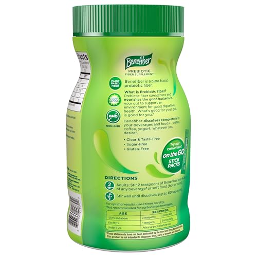 BENEFIBER DAILY PREBIOTIC FIBER SUPPLEMENT POWDER FOR DIGESTIVE HEALTH, UNFLAVORED – 125 SERVINGS (17.6 OUNCES)