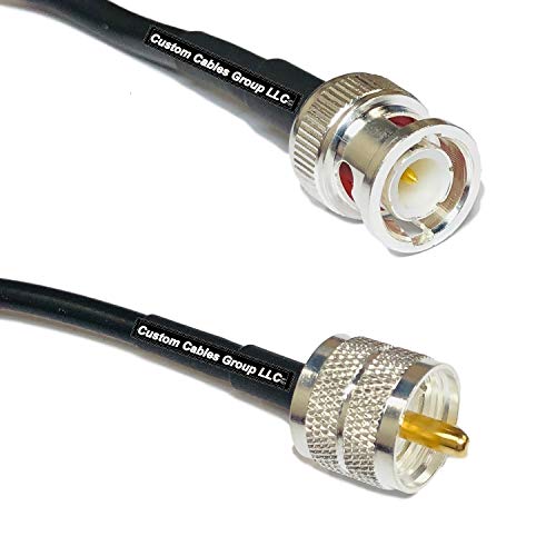 50 feet RG58 Silver Plated BNC Male to PL259 UHF Male RF Coaxial Cable