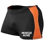 MUSCLE ALIVE Mens Bodybuilding Shorts Tights Polyester and Spandex