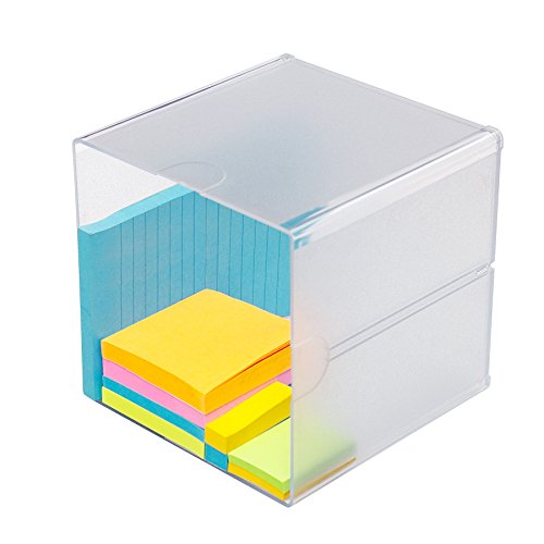 Deflecto Stackable Open Cube Organizer, Desk and Craft Organizer, Clear, 6" W x 6" H x 6" D (350401CR)