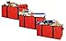 Earthwise Deluxe Collapsible Reusable Shopping Box Xlarge Grocery Bag Set with Reinforced Bottom Storage Boxes Bins Cubes (Set of 3) (Red Xlarge)
