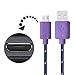 Boxeroo Pack of 3 Colorful Extra long(6 feet/2 meter) Sturdy Fabric Nylon Braided Micro USB Charging Cord Data Sync Cable for Samsung Galaxy Note, Samsung Galaxy S3/S4, Google Nexus 7, Google Nexus 10, Google Nexus 4 (Pink/Purple/Blue)