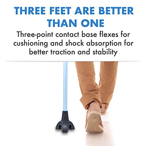 Pivit Walking Cane for Men & Women | Self Standing, Adjustable Offset Balance Stick 4 Point Quad Cane Tip | Lightweight & Sturdy Mobility Walker Aid for Arthritis, Elderly, Seniors & Handicap (Blue) - Thumbnail 5