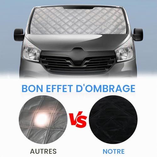 Car Thermal Mat Replacement for Renault Trafic SWB 2001-2014 8 Pieces Sun Protection Windscreen Replacement for Opel Vivaro SWB 2001-2014, Foldable Sun Visor Set