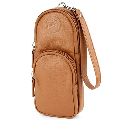 Mrs. Brog Elegant Full Grain Leather Cigar Pouch - Travel Case - Tan