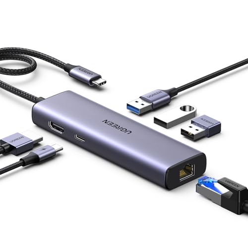 Revodok 1061 Hub USB C 6 en 1 Adaptador Ethernet Gigabit