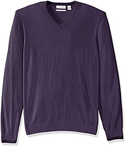 Calvin Klein Men's Merino Sweater V-Neck Solid, Venezuela, Large