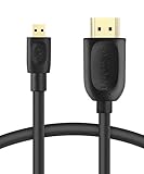 Micro HDMI to HDMI Cable, Fosmon (10 FT) High-Speed HDMI to Micro HDMI HDTV Cable [Support 4K, 3D, Ethernet, Audio Return]