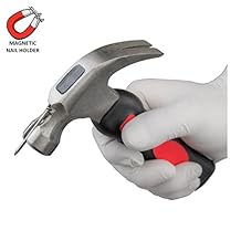 King 8 oz. Stubby Claw martillo con mango de fibra de vidrio y soporte magnético para uñas, 0094-0, pequeño mini herramienta de mano y portátil