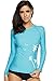 CharmLeaks Women Uv Sun Shirt Rash Guard Swimwear Long Sleeve Swim Shirt L Aqua